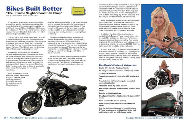 East Coast Biker Magazine Article